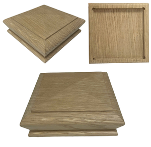 Capuchon de poteau d'escalier en bois massif de haute qualité, design traditionnel, durable, écologique, EFS NPC02, pièces d'escalier - Product Image 1