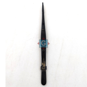 Pince à gemmes de précision en acier inoxydable Gray Rocks, outil pour bijoux en diamant, clips réglables avec position de verrouillage, rainures antidérapantes, noir - Product Image 1