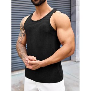 2025 hommes côtelé tricot débardeur coton sans manches été plage entraînement Muscle sous-vêtement capuche XL taille 3D motif Design - Product Image 4