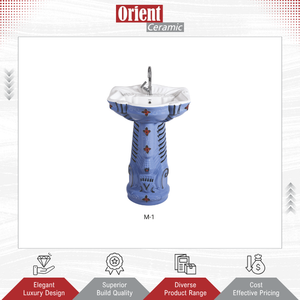 Worldwide Selling Bulk Available Home Usage <b>Bathroom</b> Sanitary Ware White Ceramic Designer Wash Basin Pedestal for Sale - Product Image 2