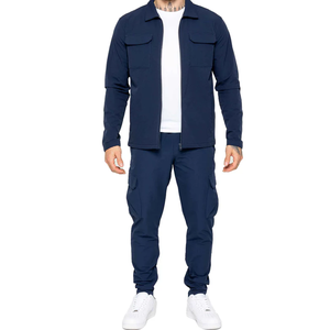 ชุดลำลองผู้ชายระบายอากาศได้ดีสำหรับฤดูร้อน เสื้อแขนยาวและกางเกงทรงหลวม ชุดน้ำหนักเบา ผ้าฝ้ายเย็นสบาย ใส่ได้ทุกวันในฤดูใบไม้ผลิ/ฤดูร้อน - Product Image 1