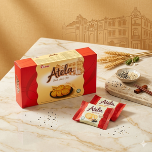ขนมข้าวโพดอบกรอบรสงา ATELA Sesame Mood Crisps – ขนมขบเคี้ยวกรอบอร่อยพร้อมรสชาติระดับกูร์เมต์ 150 กรัม ผลิตโดยโรงงาน ODM เวียดนาม |   ตัวอย่างฟรี - Product Image 1