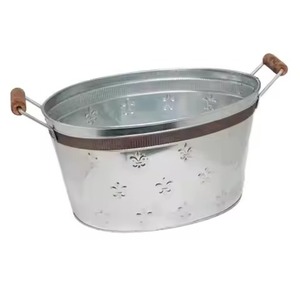 Durable Metal Ice Beverage Tub Stainless Steel Party Cooler Bucket Wine <b>Beer</b> <b>Chiller</b> Tub Party Use - Product Image 4