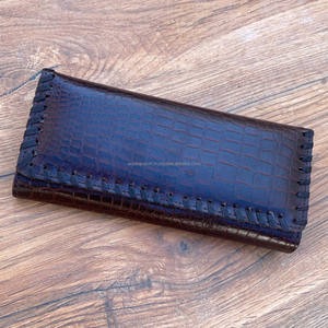 Cartera larga de cuero genuino con diseño de cocodrilo personalizado para mujer, Cartera de mano de cuero de vaca de alta calidad, precio al por mayor - Product Image 3