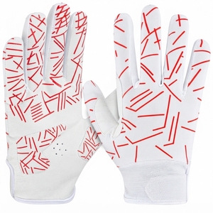 <b>Black</b> Blue Batting Gloves Ambidextrous Knit Fabric Breathable <b>Hook</b> And Loop Closure Unisex Adult Training - Product Image 6