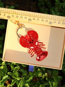 ALI FASHION ART Customized Hand-Woven Embroidery Eco-Friendly Felt Fruit Pattern Carabiner Keychain <b>Bag</b> <b>Charm</b> Model AFA-01 - Product Image 3