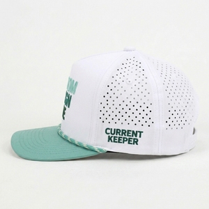 Casquette Snapback de Pêche Personnalisée Premium à 5 Panneaux, Ventilée, en Nylon Perforé Découpé au Laser, Broderie 3D, OEM ODM, Faible MOQ - Product Image 2