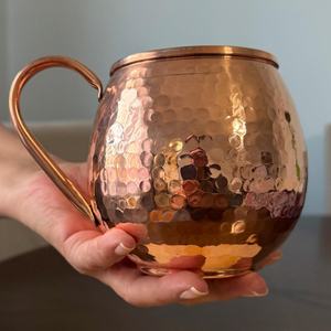 Pure Copper Hammered Long Handle Moscow Mule <b>Mug</b> <b>Large</b> Capacity for Cocktail Beer Wine Cold Drinks Bar Party Home Gift - Product Image 1