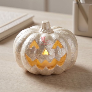 Linterna de papel con forma de fantasma de nácar para Halloween con asa, decoración artística para sala de estar, cesta de dulces, venta al por mayor, Vietnam - Product Image 2