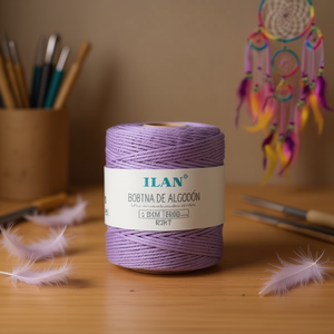 Corda di cotone Ilan 2mm viola 250g per la creazione di acchiappasogni - Product Image 2