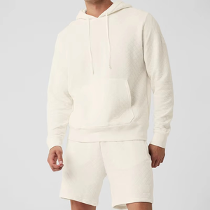 Outfits Long Sleeve and Shorts Men's Tracksuits Custom logo Waffle Sweatshirt <b>Set</b> Two Piece Pullover Sweatshirt Hoodies <b>Sets</b> - Product Image 4