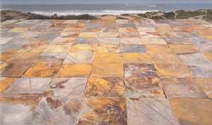 Carrelage en grès ciselé rustique brun doré, pierre naturelle pour revêtement de sol extérieur - Product Image 2