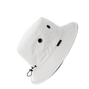 Custom Embroidered Logo <b>Waterproof</b> Adjustable 100% Polyester Bucket Hat Men's Outdoor Breathable Sun Protection - Product Image 2
