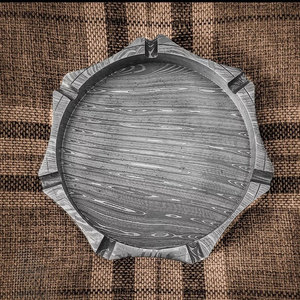 Custom Handmade Damascus Ashtray Heavy Duty Steel Smoking Ashtray with Artistic Pattern Luxury <b>Tabletop</b> Decor Gift Item - Product Image 1