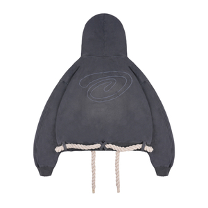 Sweat-shirt à capuche unisexe pour homme OEM ODM avec ourlet à cordon et poche kangourou, logo personnalisé - Product Image 2