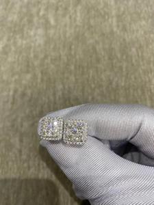 Pendientes de tuerca con forma cuadrada de moissanita incolora y cierre de rosca en plata 925, minimalistas y ecológicos, tipo diamante. - Product Image 6