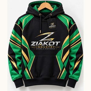 Wholesale Direct Ziakot Industry Custom <b>Stitched</b> Black Kelly Green Gold Football Pullover Sweatshirt <b>Hoodie</b> - Product Image 2