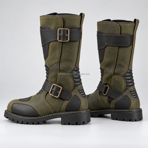 Bottes de moto longues professionnelles pour le tourisme, chaussures de moto en cuir robuste, construction sécurisée, bottes de moto longues pour la conduite - Product Image 4