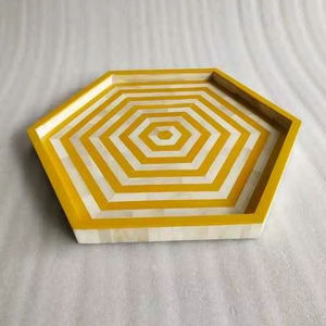 Plateau en os incrusté fait main de luxe pour le service, la table basse, la salle à manger, la décoration de la maison, les cadeaux, écologique, qualité supérieure - Product Image 1