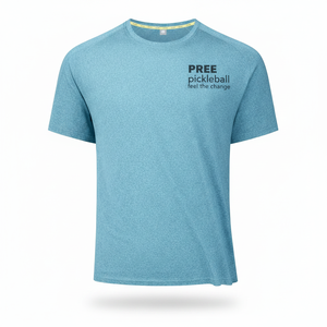 T-shirt de performance pour homme pour le pickleball, manches courtes, col rond, finition réfléchissante, vêtements de sport, prêt à être expédié, personnalisable - Product Image 1