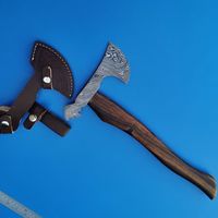 Hache de chasse et de camping forgée à la main en acier à haute teneur en carbone de qualité industrielle, manche en bois, modèle Viking barbu, durable, 500 mm