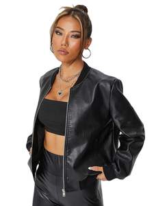 Chaqueta de Cuero para Mujer de Diseño, Prenda Exterior de Moda Premium, Ropa Casual Elegante, Cómoda, Duradera, Tejida y Transpirable - Product Image 6