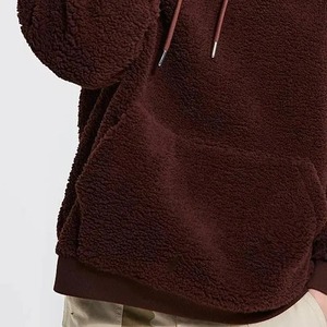 เสื้อฮู้ดดี้เชอร์ปาทรงโอเวอร์ไซส์แบบ OEM สำหรับผู้ชาย ผ้าฝ้าย 100% เนื้อนุ่ม สวมใส่สบาย สีพื้นเรียบง่าย ไม่มีลวดลาย สำหรับผู้ชาย - Product Image 3