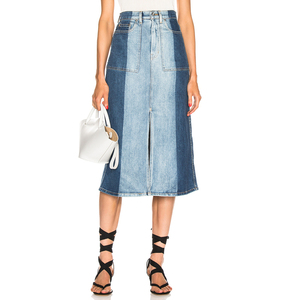 High Quality Women's Sexy <b>Long</b> <b>Black</b> Denim <b>Maxi</b> <b>Skirt</b> with Split - Product Image 3