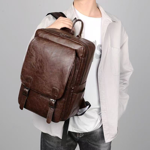 Mochila Antirrobo de Cuero PU Vintage 2026, Gran Capacidad, Cierre de Cremallera y Broche, Correas de Hombro Unisex, Diseño Suave - Product Image 2