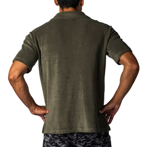 Polo en tricot uni à manches courtes pour homme, coupe classique, décontracté, noir - Product Image 3