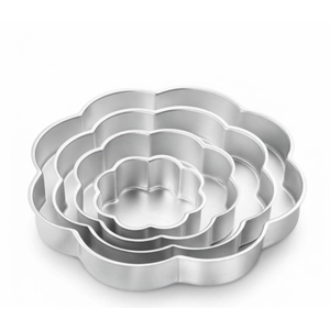 Heavy Duty Aluminium Petal Cake Pan Set Flower Shaped <b>Baking</b> Mold For Wedding Cakes Professional Nesting Bakeware Wholesale - Product Image 1