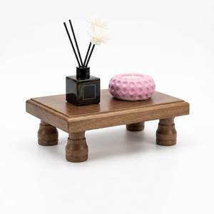 Wooden Polished Accent Pedestal <b>Riser</b> Decorative <b>Table</b> Display Platform Modern Dessert Stand Handmade Farmhouse Centerpiece - Product Image 3