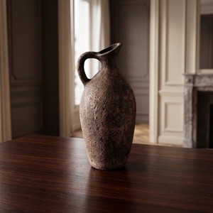 Jarrón de Cerámica Estilo Wabi Sabi con Asa, Jarra de Terracota Primitiva para Decoración del Hogar - Product Image 2
