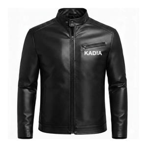 Veste en cuir de haute qualité sur mesure, col montant, streetwear, confortable, respirante, pour homme, tendance. - Product Image 3