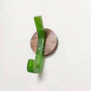 Handcrafted Resin <b>Wall</b> <b>Hook</b> with Angular Green Resin <b>Hook</b> Decorative <b>Wall</b> <b>Hook</b> <b>for</b> Entryway Bedroom Bathroom Modern Home Decor - Product Image 2