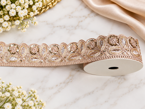 Glitter Embroidery Floral Lace Ribbon Trim 2''-2.875'' Width for Hair Bows <b>Headbands</b> Bags Wedding Home Decor Gifts - Product Image 3