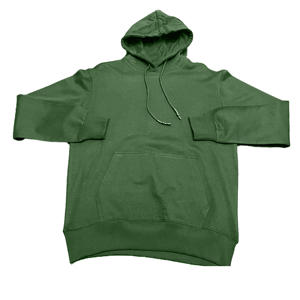 Veste en polaire à capuche verte pour homme, style décontracté, couleur unie, manches régulières, en coton, style pull, poche avant - Product Image 1