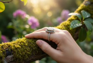 Natural White Rainbow Moonstone 925 sterling silver rings crafted for timeless elegance and everyday wear & Perfect for a <b>gift</b> - Product Image 2