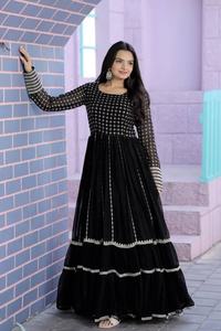 Diseñador étnico Georgette Net Fabric Salwar Set Fatema Fashion bordado secuencia trabajo para fiestas de boda indias paquistaníes - Product Image 6