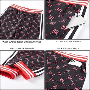 Ensemble de survêtement 2 pièces pour homme, style hip-hop, brodé, 100% coton, séchage rapide, pour le sport et le jogging - Product Image 6