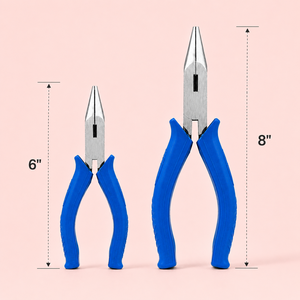 Pince à bec long, pince à bec fin avec mâchoires dentelées de précision et poignée bleue confortable pour réparation électrique, bricolage et atelier - Product Image 2