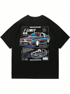 T-shirt formel pour homme OEM 100 % coton, qualité supérieure, motif, col en V, grande taille, épaules tombantes, coupe classique, manches courtes, tricoté - Product Image 4