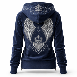 Sudadera con capucha y cremallera con pedrería personalizada al por mayor para mujer - Fabricante y proveedor directo de fábrica - Product Image 2