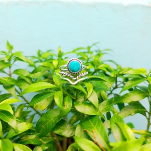 Natural Blue <b>Turquoise</b> <b>Ring</b> 925 Sterling Silver Handmade December Birthstone Gemstone Jewelry Women Gift - Product Image 2