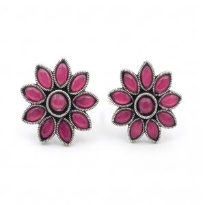 Divyoro Women's Classic Flower Pattern Oxidized Silver Plated Brass & Copper Alloy <b>Toe</b> <b>Ring</b> Orissa Gift - Product Image 1