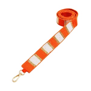 Sangles de sac en perles de rocaille en or blanc personnalisables Accessoires de mode avec forme et design personnalisés Sangle de sac à main perlée - Product Image 1