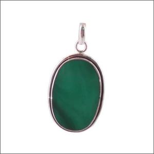 Pendentif haut de gamme pour femme en argent 925 plaqué or 18 carats avec pierre précieuse malachite verte tendance et breloques élégantes - Product Image 1