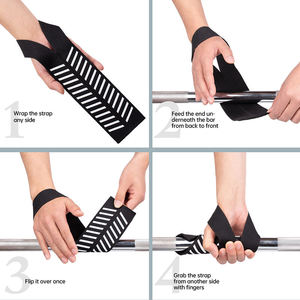 สายรัดข้อมือยกน้ำหนักแบบหนาพิเศษ ระบายอากาศได้ดี เป็นมิตรกับสิ่งแวดล้อม ผลิตจากผ้าฝ้าย สำหรับออกกำลังกาย ยูนิเซ็กซ์ เหมาะสำหรับยกน้ำหนักในยิมและเดดลิฟท์ - Product Image 6