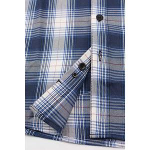 Low MOQ Competitive Price Premium <b>Blue</b> Plaid <b>Flannel</b> <b>Shirt</b> Custom Cotton Button Down Casual Workwear <b>Shirt</b> Wholesale Supplier - Product Image 6