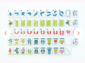 Tuiles de Mahjong en résine peintes à la main, motif floral, artisanat artistique, pièces de jeu de collection, décoration d'intérieur - Product Image 2